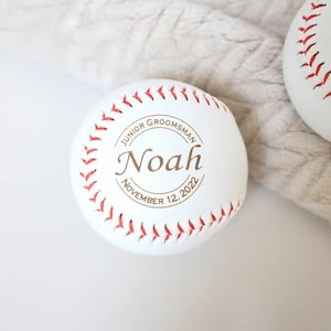 Junior Groomsman Gift Ideas for Boys, Personalized Laser Engraved Baseball w/ Case, Jr Groomsmen Gift, Junior Groomsman, Wedding Party gift