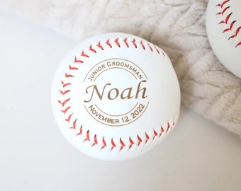 Junior Groomsman Gift Ideas for Boys, Personalized Laser Engraved Baseball w/ Case, Jr Groomsmen Gift, Junior Groomsman, Wedding Party gift