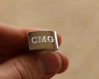 13 Pairs of Monogram Cufflinks, Personalized Cufflinks, Custom Engraved Wedding Cufflinks, Cuff Links Personalized, Groom Cufflinks