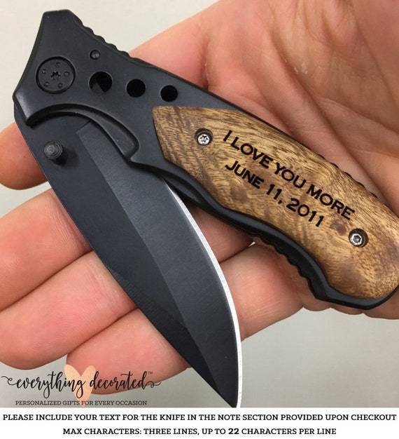 I Love You More, Engraved Pocket Knife, Gift for Boyfriend