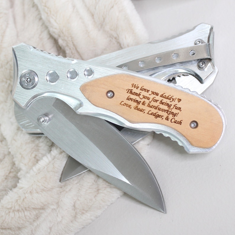 Fathers Day Gift From Son, Father's Day Gift For Dad, First Father's Day Gift, Engraved Pocket Knife, Gift from Wife, Daughter, Son Stainless