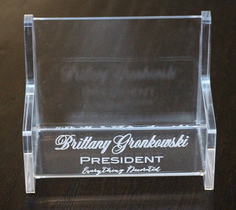 Personalized Engraved Business Card Holder Monogram Business Etsy