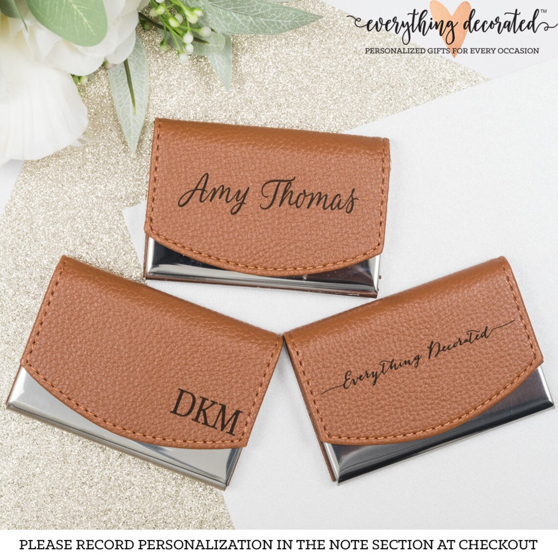 Custom Engraved Leather Business Card Holder Groomsmen Gift Etsy