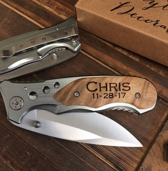 Personalized Knife, Gift for Groomsmen, Pocket Knife, Engraved Folding Hunting Knives, Groomsman Gift, Custom Knives, Groomsmen Knives