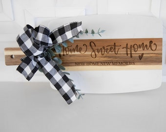 Charcuterie Board Personalized Serving Board w/ Handle Home Sweet Home Personalized Cheese Board Engagement Gift Bridal Shower Gift Newlywed