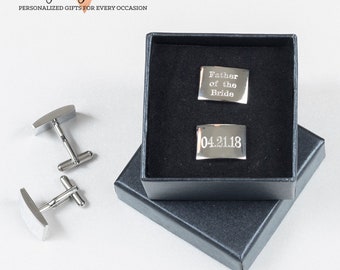 Personalized CUFFLINKS Custom Engraved Cuff Links Groomsmen Gifts for Him Men Dad Boyfriend Groomsman Gift Father of the Bride Groom (EDT23)