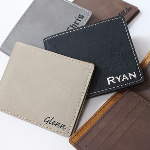 Regalos para adolescentes, regalo personalizado para novios, regalo de mamá para hijos, regalos para novios, billetera grabada para hombres, billetera para niños