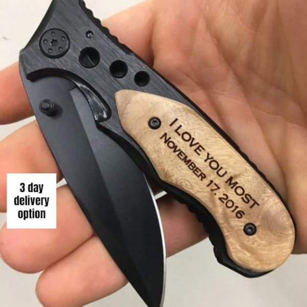 Boyfriend Gift, I love you most Engraved pocket knife, gifts for boyfriend, anniversary gift, Boyfriend Birthday Gift, Gift for Boyfriend