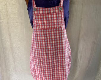 Dresses Plaid Jumper Dress Side Zipper Closure Pockets Squeeze Jeans Size Medium Vintage