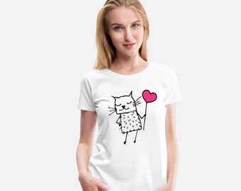 T-Shirt wit cat in love