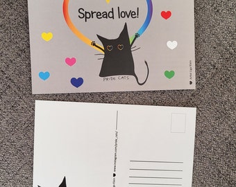 Pride Postkarten mit Katzen. Set mit 5 Stück