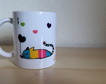 Mug Pride Non Binary Pan Cat