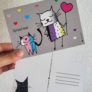 2 Postkarten aus der Serie Pride Cats - Trans und Non Binary