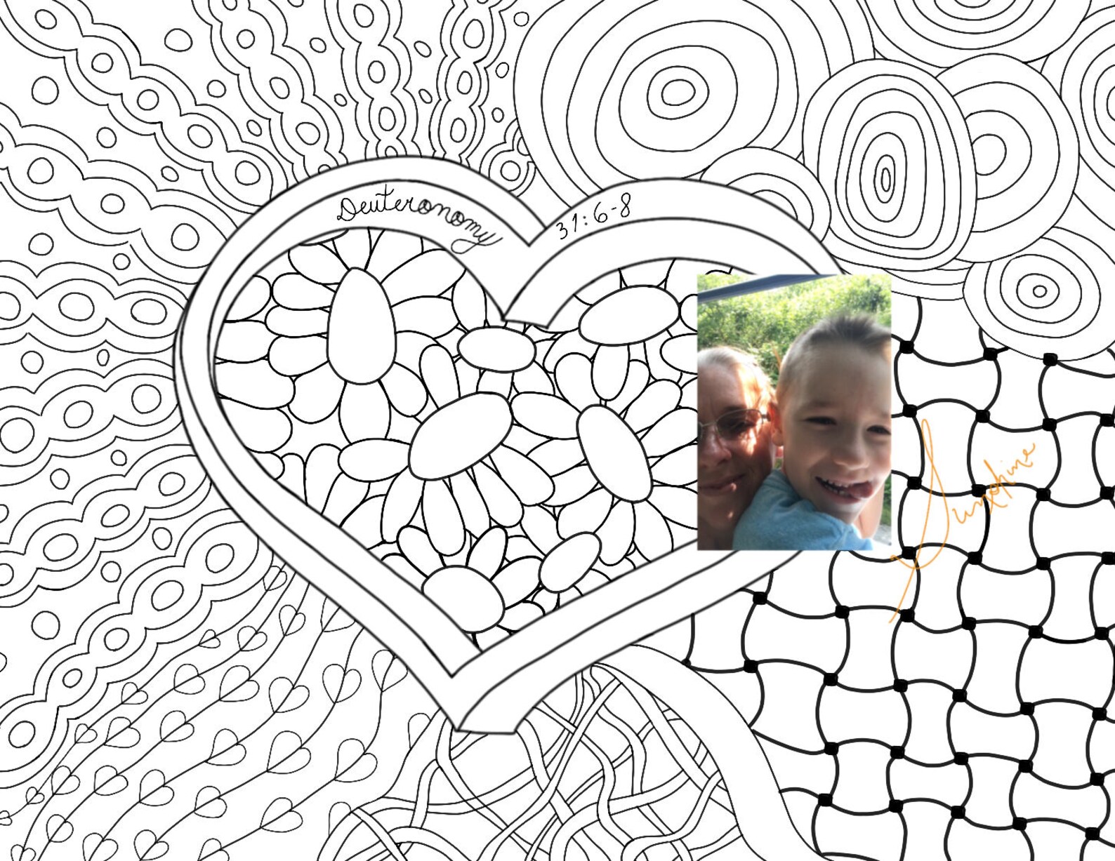 Coloring Page Adult Coloring Page Deuteronomy 31:6-8 | Etsy