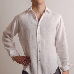 Men White Linen Shirt Beach Wedding Party Special Occasion - Etsy