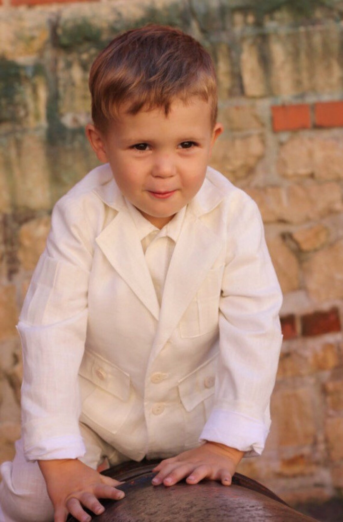 Boys White Jacket and Pants Suit Man Linen Beach Summer Suit Etsy