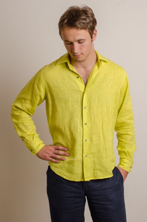 Men Different Colors Linen Shirt Beach Wedding Party Special Occasion Birthday Summer