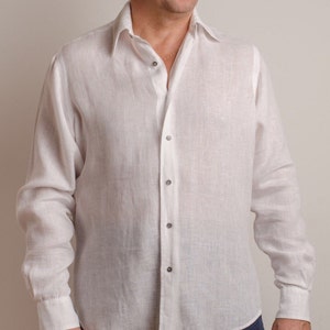 Men White Linen Shirt Beach Wedding Party Special Occasion - Etsy