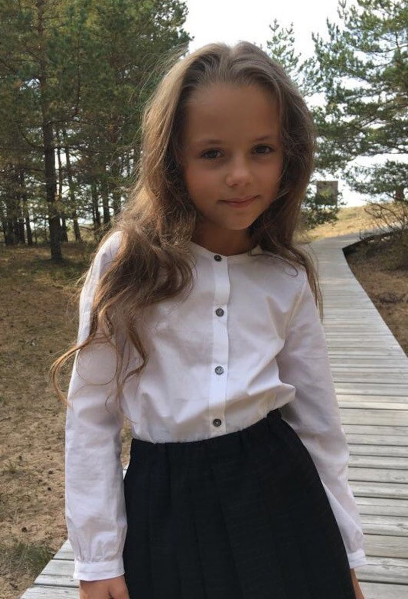 girls white dress blouse