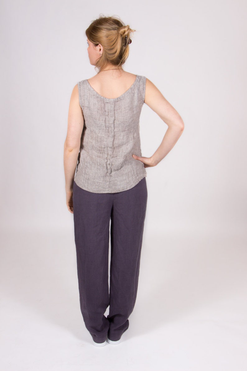 LINEN WOMEN PANTS Dark Grey Linen Women Pants Linen Women Etsy