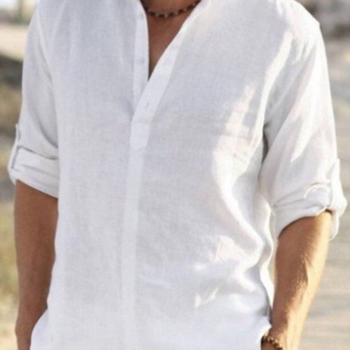 Man White Linen Shirt Beach Wedding Party Special Occasion - Etsy