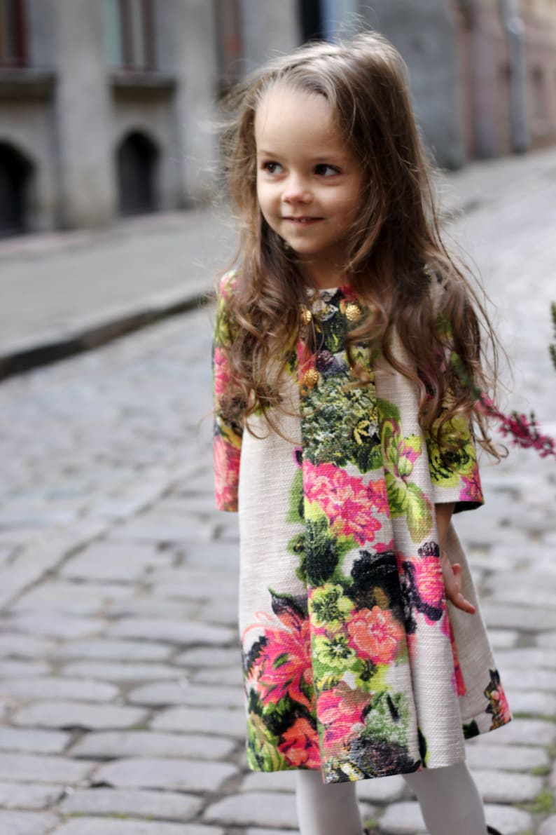 Girls flower dress autumn winter special occasion ny christmas long sleeve birthday baby pink flower multi