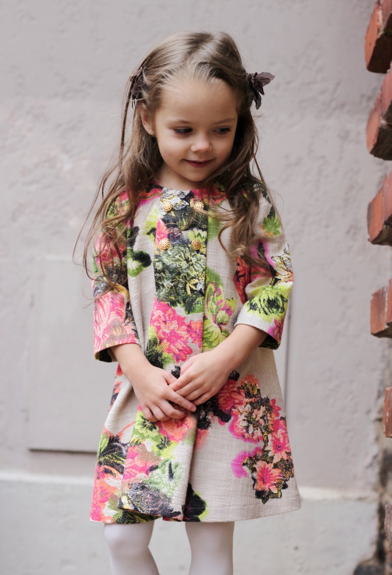 Girls flower dress autumn winter special occasion ny christmas long sleeve birthday baby pink flower multi