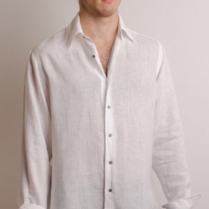 Men White Linen Shirt Beach Wedding Party Special Occasion - Etsy