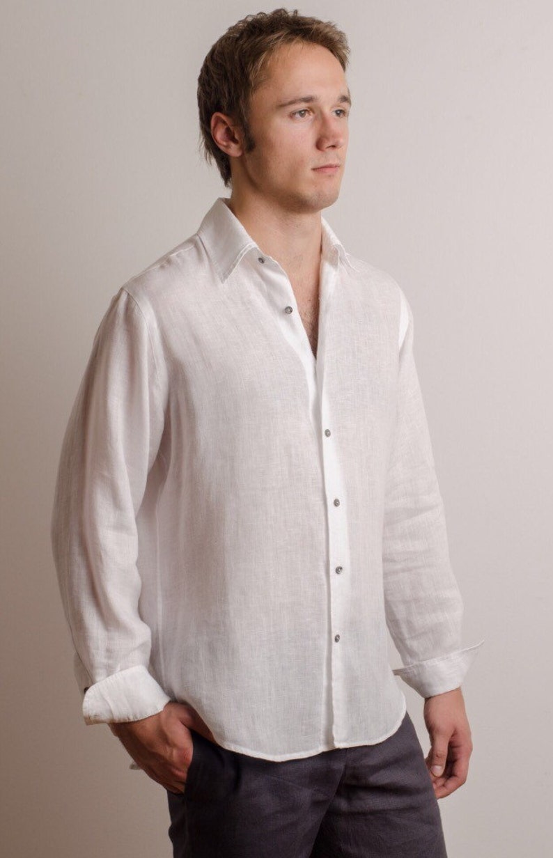 Men White Linen Shirt Beach Wedding Party Special Occasion - Etsy