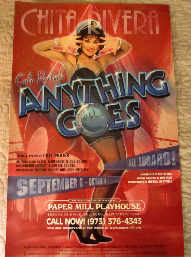 Theatre Poster Chita Rivera in Anything Goes Etsy