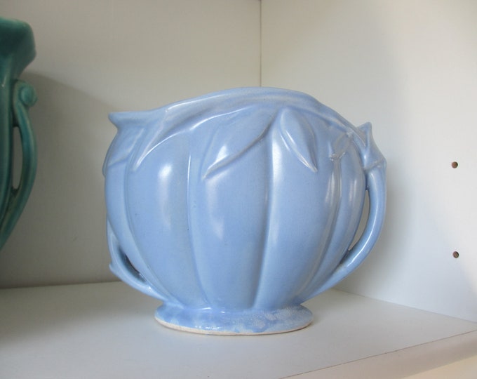 Mccoy Pottery 1940 Blue Vase Etsy