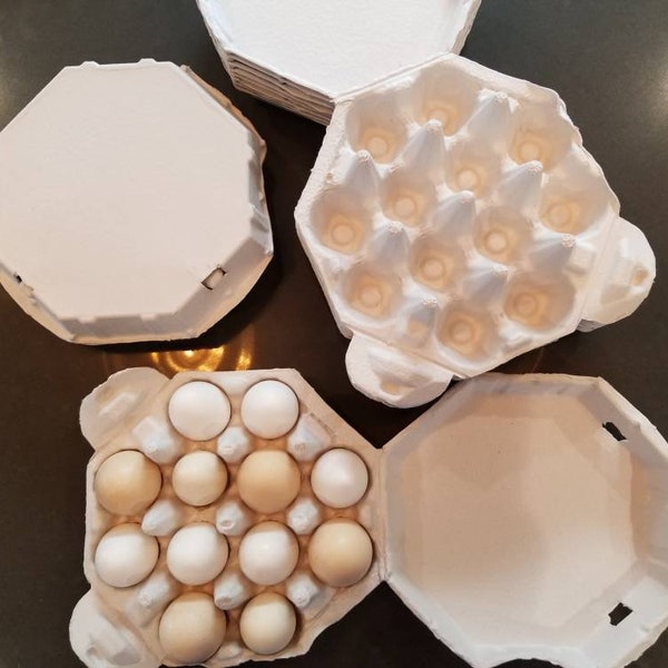9 Vintage Style Egg Cartons - Blank top - 4x3 Carton holds 12 or Dozen Eggs