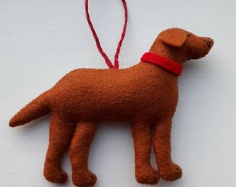 Hanging Chocolate/golden cream/tan/ black Labrador dog decoration