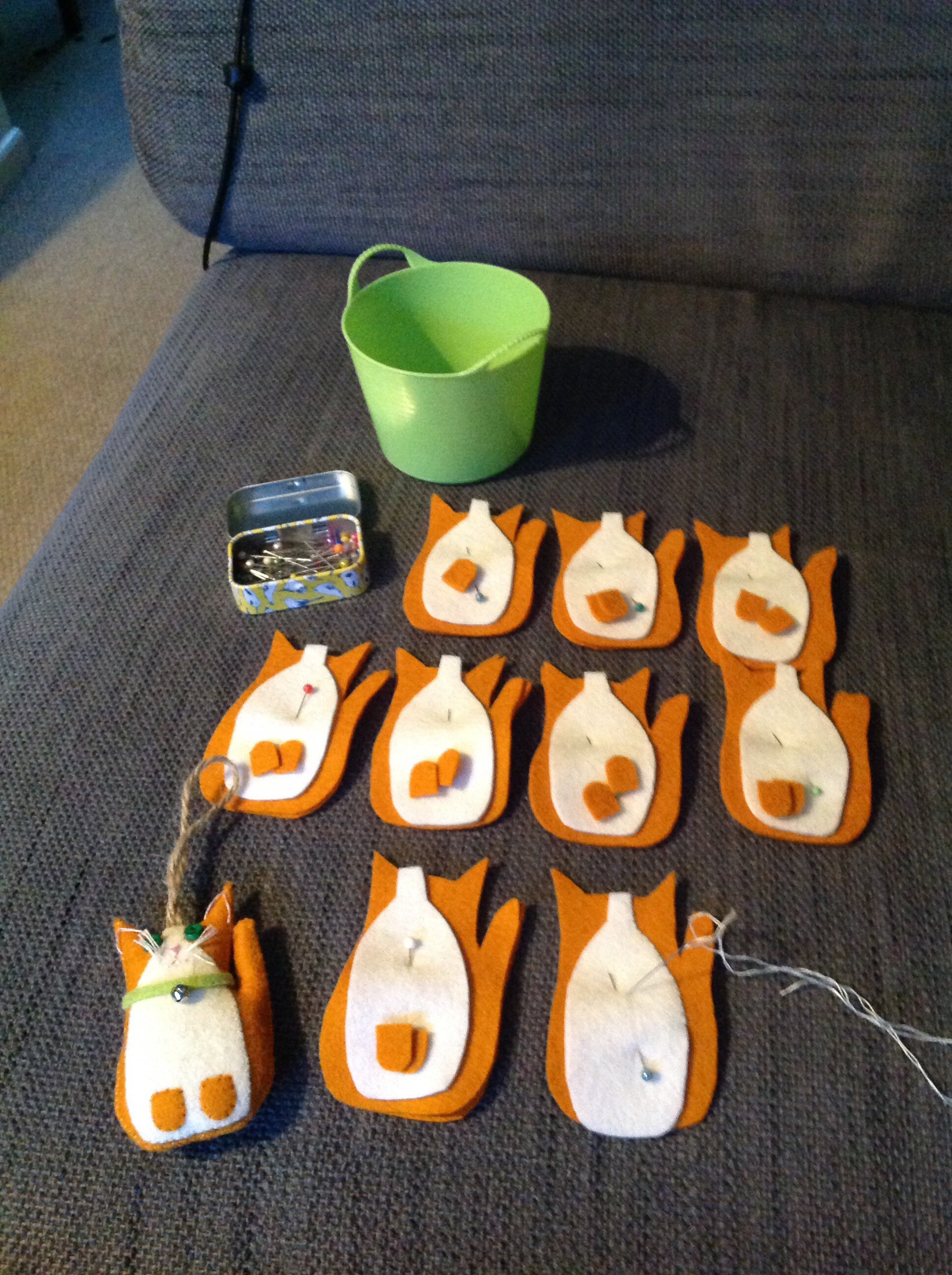 Hanging Felt Little Ginger Cat Etsy