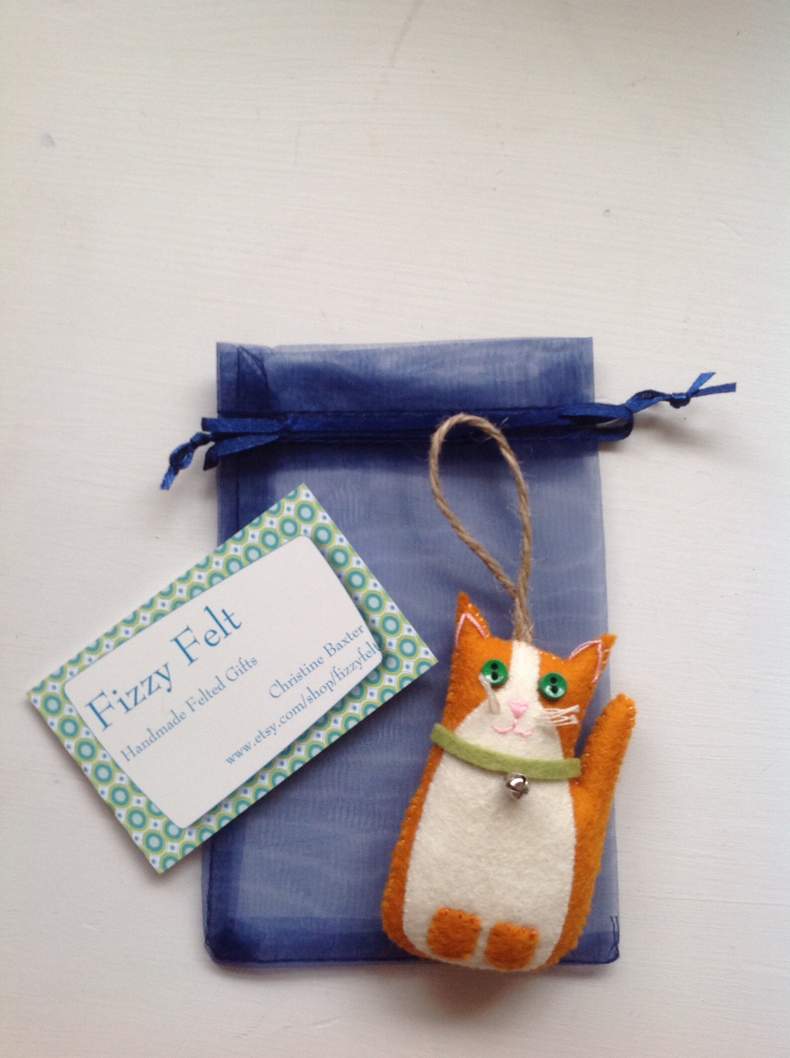 Hanging Felt Little Ginger Cat Etsy