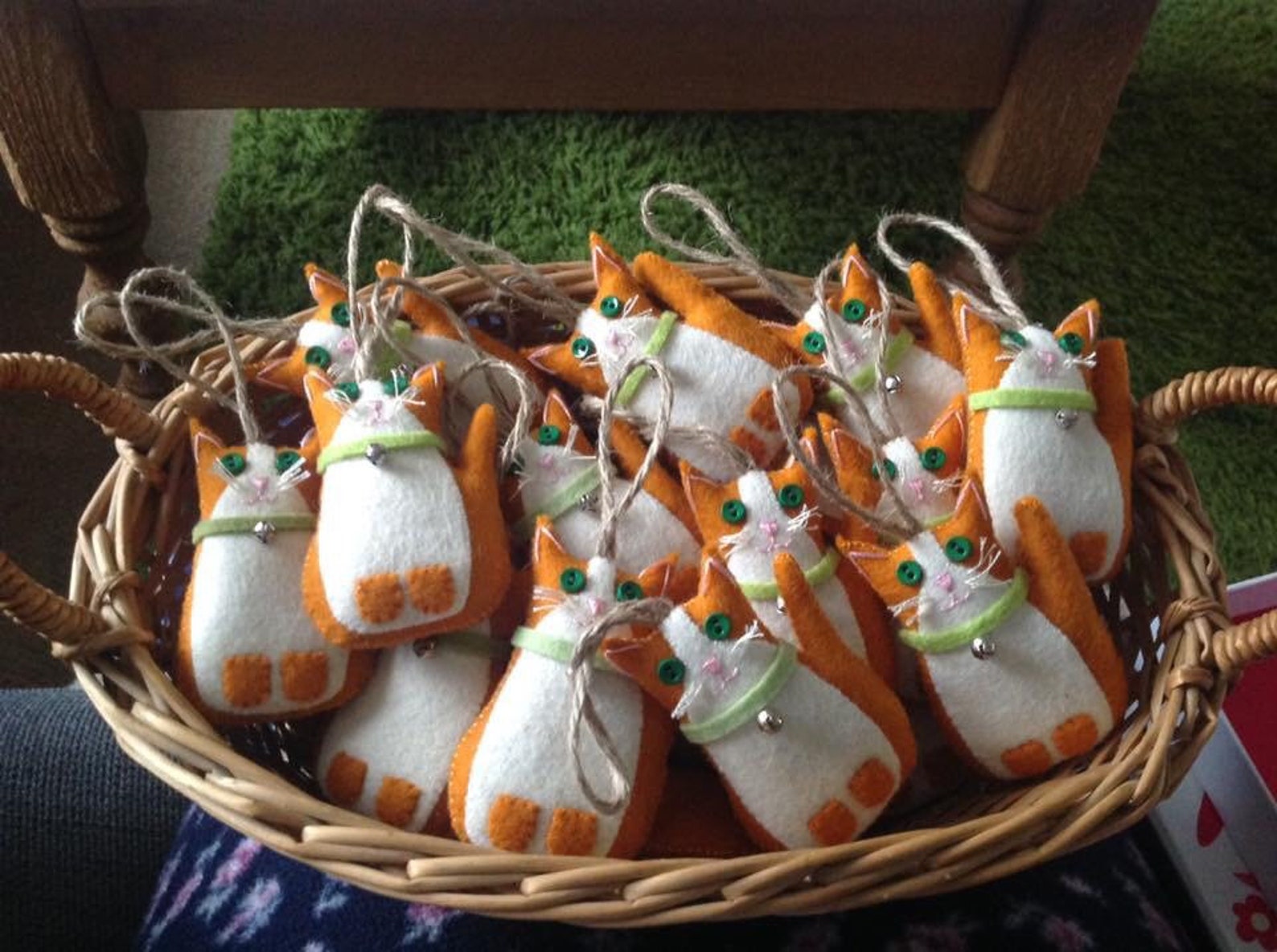 Hanging Felt Little Ginger Cat Etsy