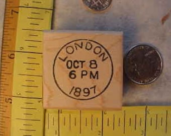 London England Vintage post mark wood mounted rubber stamp