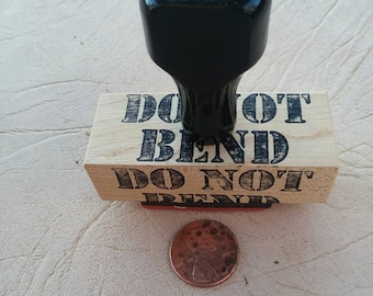 Vintage style office stamp do not bend wood mounted rubberstamp