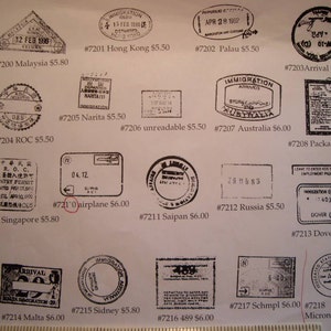 19 Faux passport cancellations Rubber stamps un-mounted