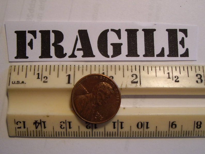 1 Fragile vintage 1955 rubber stamp mark your packages from original plates. vintage wood too. image 4