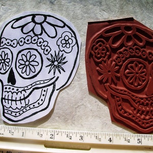 Dia de Los Muertos  Day of the dead skull No.2  rubber stamps un-mounted scrapbooking rubber stamping
