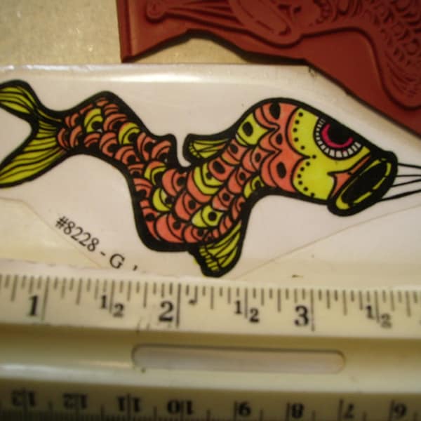 Fish Kite  asian rubber stamp un-mounted scrapbooking rubber stamping large