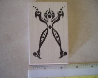 Dots man woman, rubber stamp Wood mounted scrapbooking rubber stamping