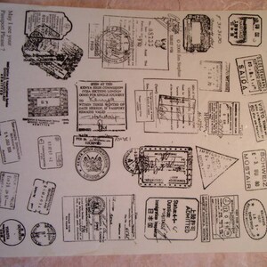 29 Faux passport cancellations Rubber stamps un-mounted scrapbooking rubber stamping