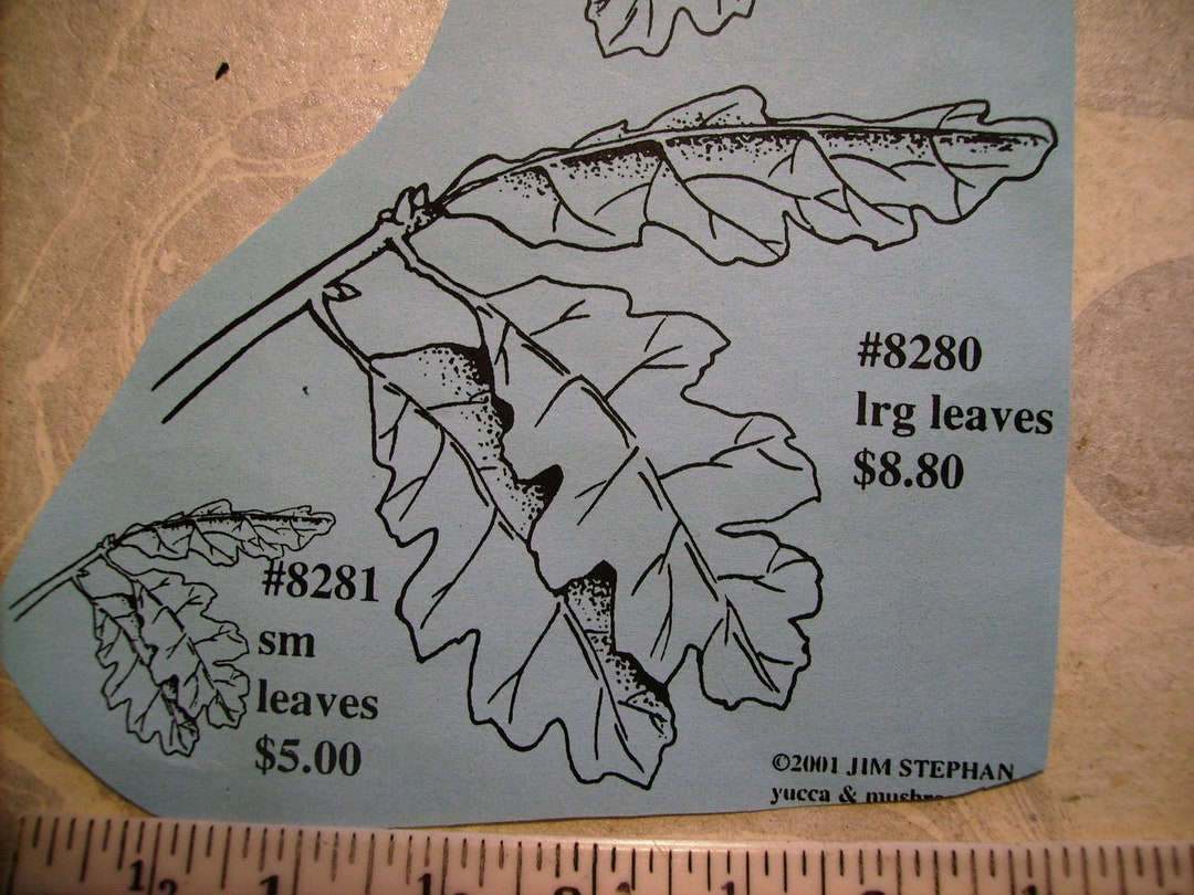 Oak Tree Leaves 3 Sizes Rubber Stamps Un-mounted Scrapbooking Rubber ...