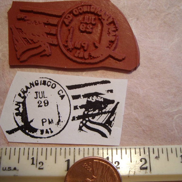 Postal Rubber Stamp Etsy