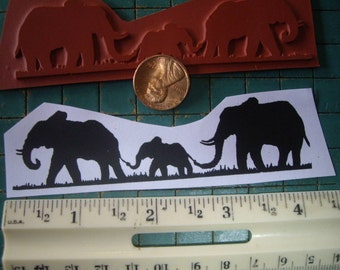 elephants family baby cute Rubber stamp un-mounted scrapbooking rubber stamping journal