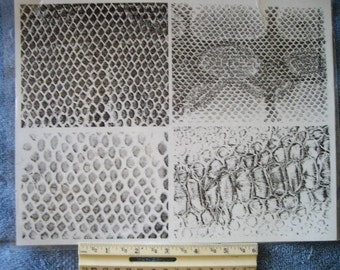 fish scales / snake skin unmounted background stamp large  scrapbooking rubber stamping