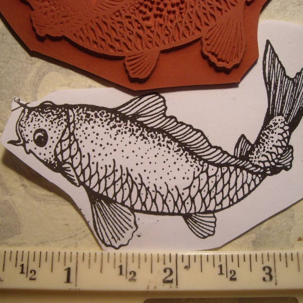 Fish Rubber Stamp Etsy