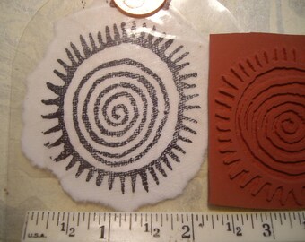 sun Rock Art pictograph rubber stamp 2 inches un-mounted  or wood mounted scrapbooking rubber stamping